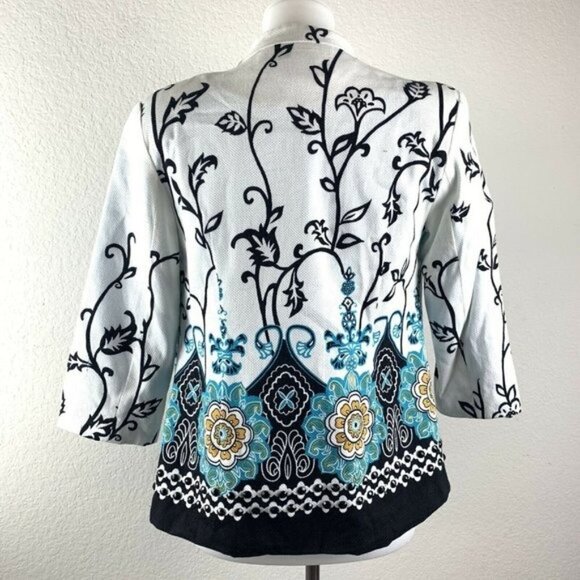 Birch Hill Open Front Paisley Printed Blazer - Picture 3 of 4